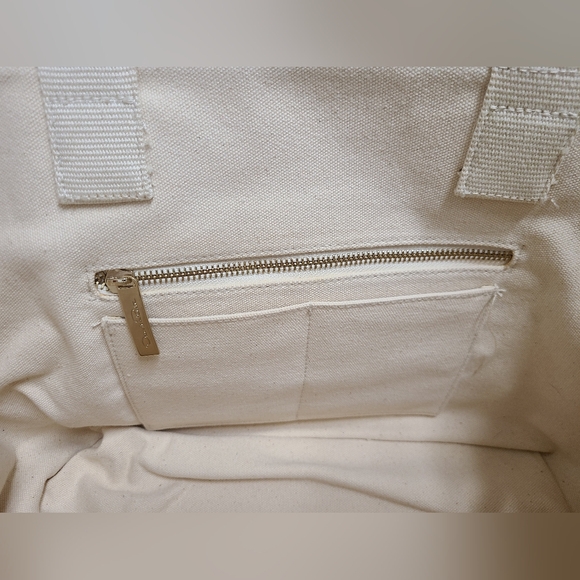 OSCAR DE LA RENTA Ivory & Beige Floral Canvas Tote Bag - Picture 11 of 16